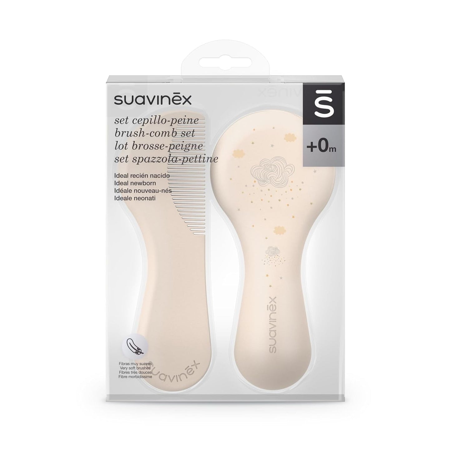Suavinex 3162385 Kam med borste, vit Barn - Bad och hudvård Naty Shop