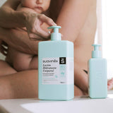 Suavinex, Syndet babyschampo för hud och hår, tvålfritt, 750ml + fuktgivande bodylotion, 750ml, lämpligt för känslig hud och nyfödd, med 90%-93% naturliga ingredienser. Barn - Bad och hudvård Naty Shop
