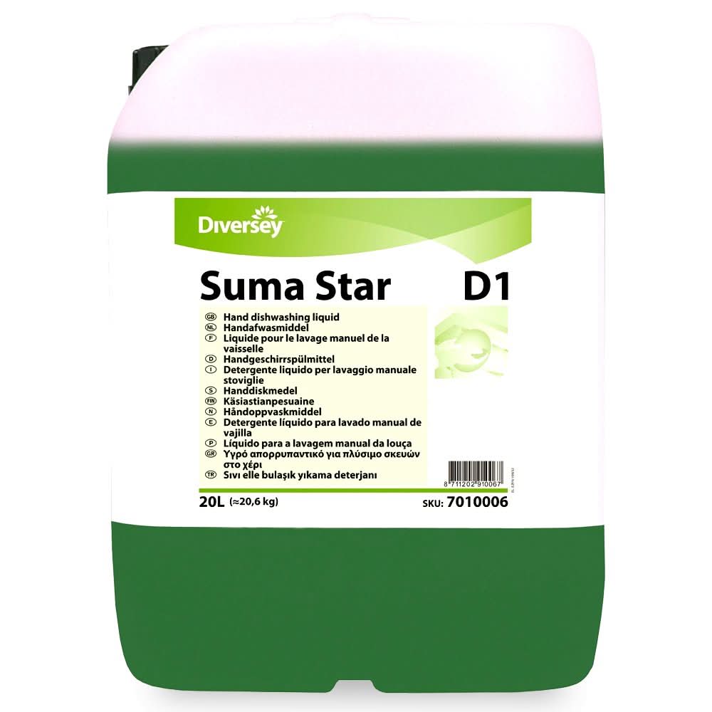 Suma Star D1 - Manuellt koncentrerat flytande diskmedel för professionell disk 20L Detergenti Nati Shop
