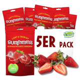 Sommar frystorkade jordgubbar - förpackning om 5 - sockerfria, 100 % naturliga, läckra knapriga mellanmål för barn och vuxna, perfekt för flingor och lunchlådor (55g) Torkade produkter Naty Shop Paket med 5 jordgubbar