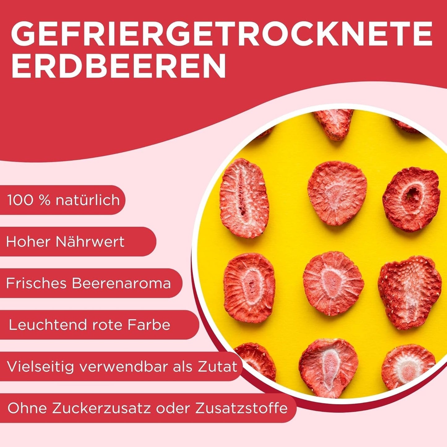 Sommar frystorkade jordgubbar - förpackning om 5 - sockerfria, 100 % naturliga, läckra knapriga mellanmål för barn och vuxna, perfekt för flingor och lunchlådor (55g) Dehydrerade produkter Naty Shop