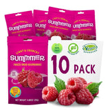 Sommar frystorkade jordgubbar - förpackning om 5 - sockerfria, 100 % naturliga, läckra knapriga mellanmål för barn och vuxna, perfekt för flingor och lunchlådor (55g) Torkade produkter Naty Shop Paket med 10 hallon