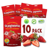 Sommar frystorkade jordgubbar - förpackning om 5 - sockerfria, 100 % naturliga, läckra knapriga mellanmål för barn och vuxna, idealiska för flingor och lunchlådor (55g) Torkade produkter Naty Shop Paket med 10 jordgubbar