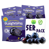 Sommar frystorkade jordgubbar - förpackning om 5 - sockerfria, 100 % naturliga, läckra knapriga mellanmål för barn och vuxna, idealiska för flingor och lunchlådor (55g) Torkade produkter Naty Shop Pack of 5 Blueberries