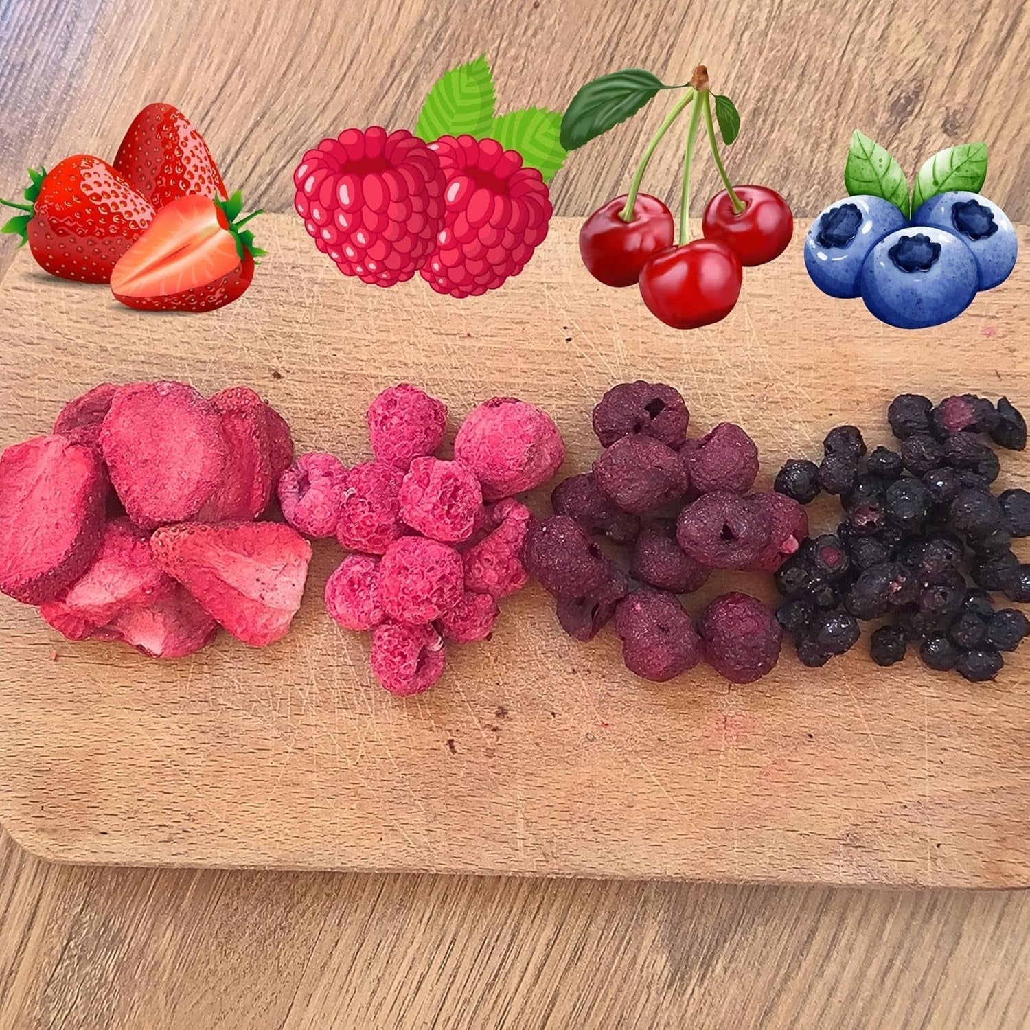 Superbär frystorkad fruktblandning | XL 300g Torkad frukt utan socker | Torkad frukt | Torkade frukter Frystorkade Jordgubbar Hallon Blåbär Frystorkade ZingyZoo Torkade produkter Naty Shop