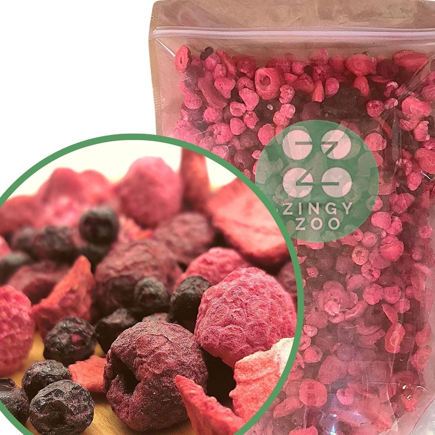 Superbär frystorkad fruktblandning | XL 300g Torkad frukt utan socker | Torkad frukt | Torkade frukter Frystorkade Jordgubbar Hallon Blåbär Frystorkade ZingyZoo Torkade produkter Naty Shop 300G
