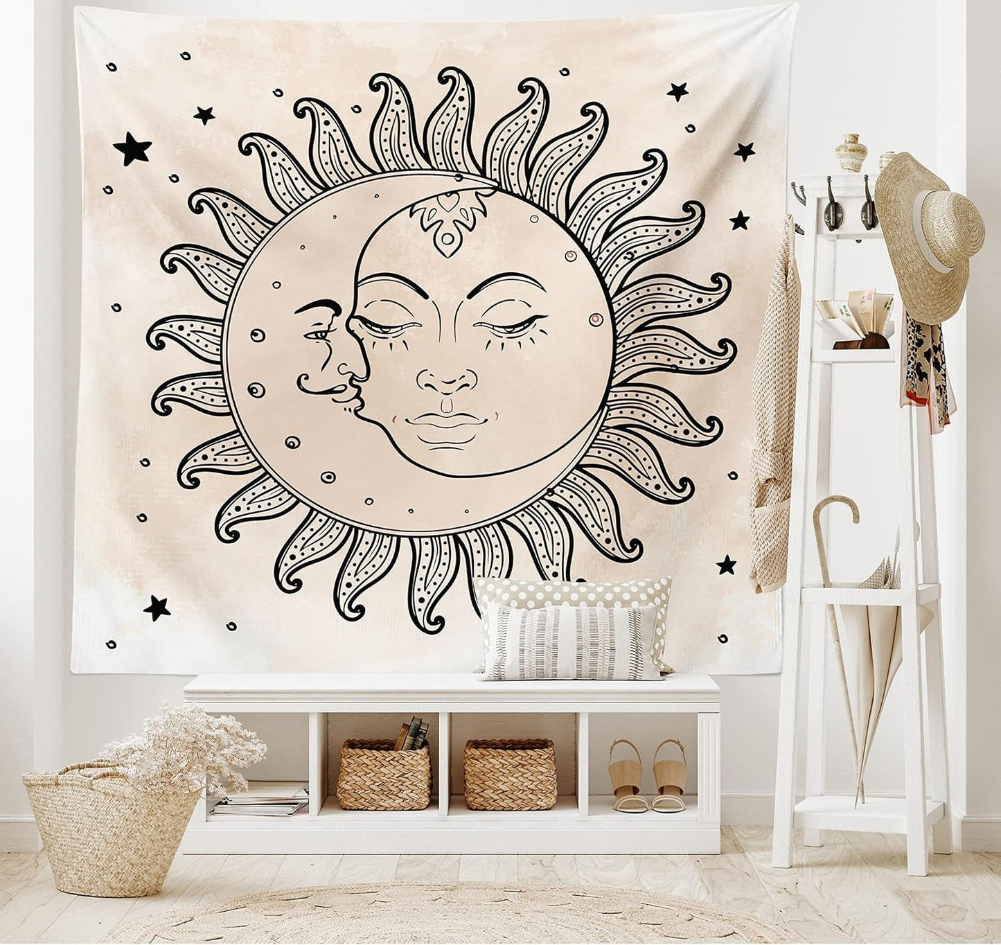 Gobeläng abakuhaus wanderlust djurvärldskarta ritningar Hem - Tillbehör och dekorationer Naty Shop kolgrå brun 230L X 140B Cm