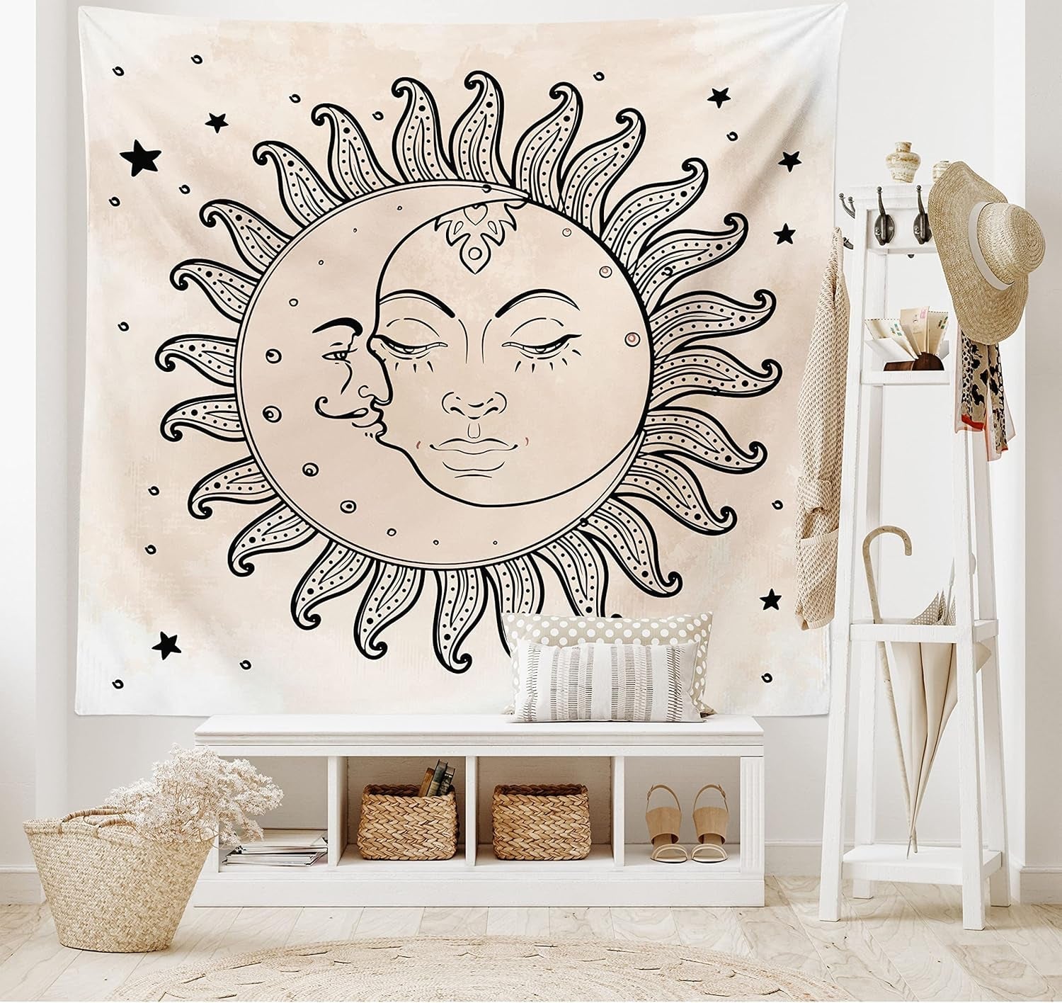 Gobeläng abakuhaus wanderlust djurvärldskarta ritningar Hem - Tillbehör och dekorationer Naty Shop kolgrå brun 230L X 140B Cm