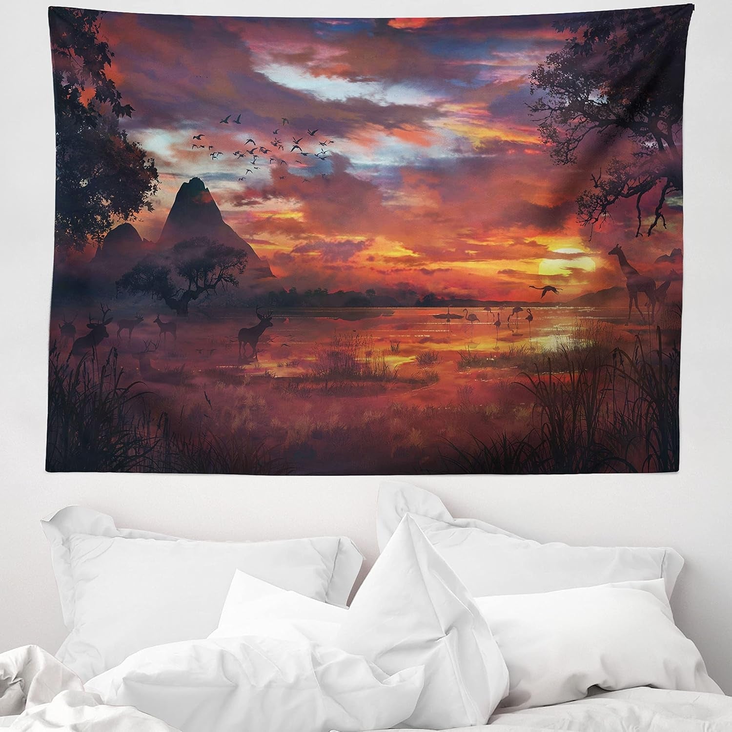 Gobeläng abakuhaus wanderlust djurkarta över den tecknade världen - Naty Shop