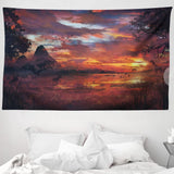 Gobeläng abakuhaus wanderlust djurkarta över världen ritningar Hem - Tillbehör och dekorationer Naty Shop Orange Svart 230L X 140B Cm