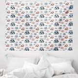 Gobeläng abakuhaus wanderlust djurvärldskarta ritningar Hem - Tillbehör och dekorationer Naty Shop Grå Blå 150L X 110B Cm