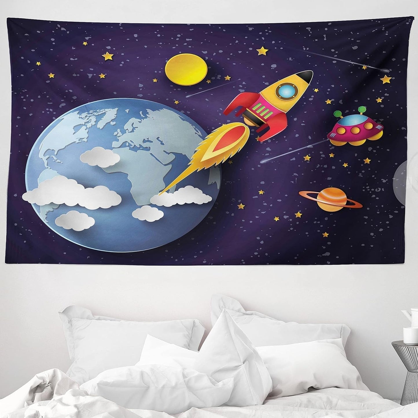 Gobeläng abakuhaus wanderlust djurkarta över den tecknade världen - Naty Shop
