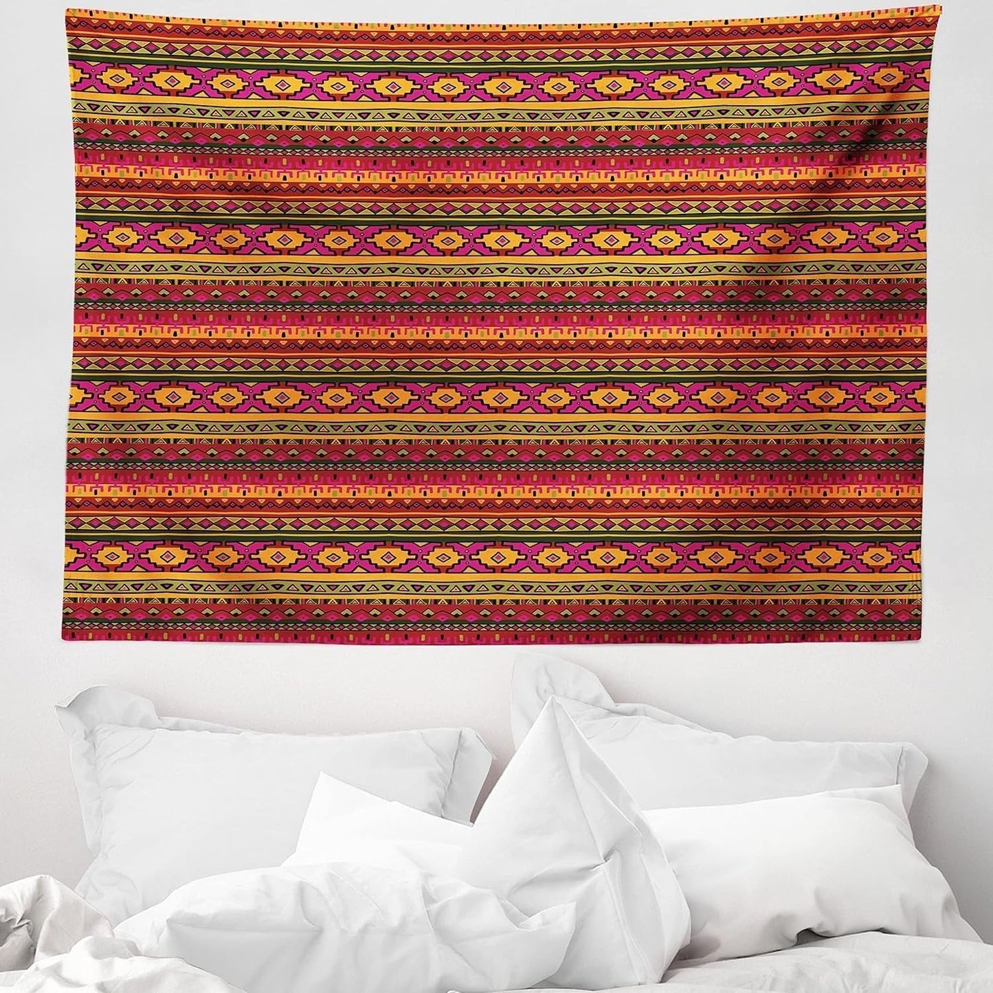 Gobeläng abakuhaus wanderlust djurkarta över världen ritningar Hem - Tillbehör och dekorationer Naty Shop Mörkröd orange 150L X 110B Cm