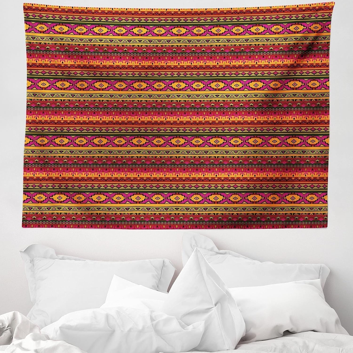 Gobeläng abakuhaus wanderlust djurkarta över världen ritningar Hem - Tillbehör och dekorationer Naty Shop Mörkröd orange 150L X 110B Cm