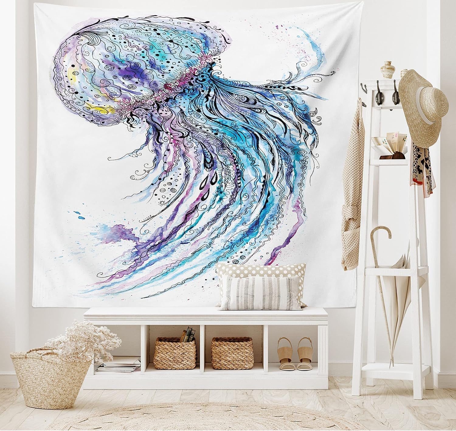 Gobeläng abakuhaus wanderlust djurkarta över den tecknade världen - Naty Shop