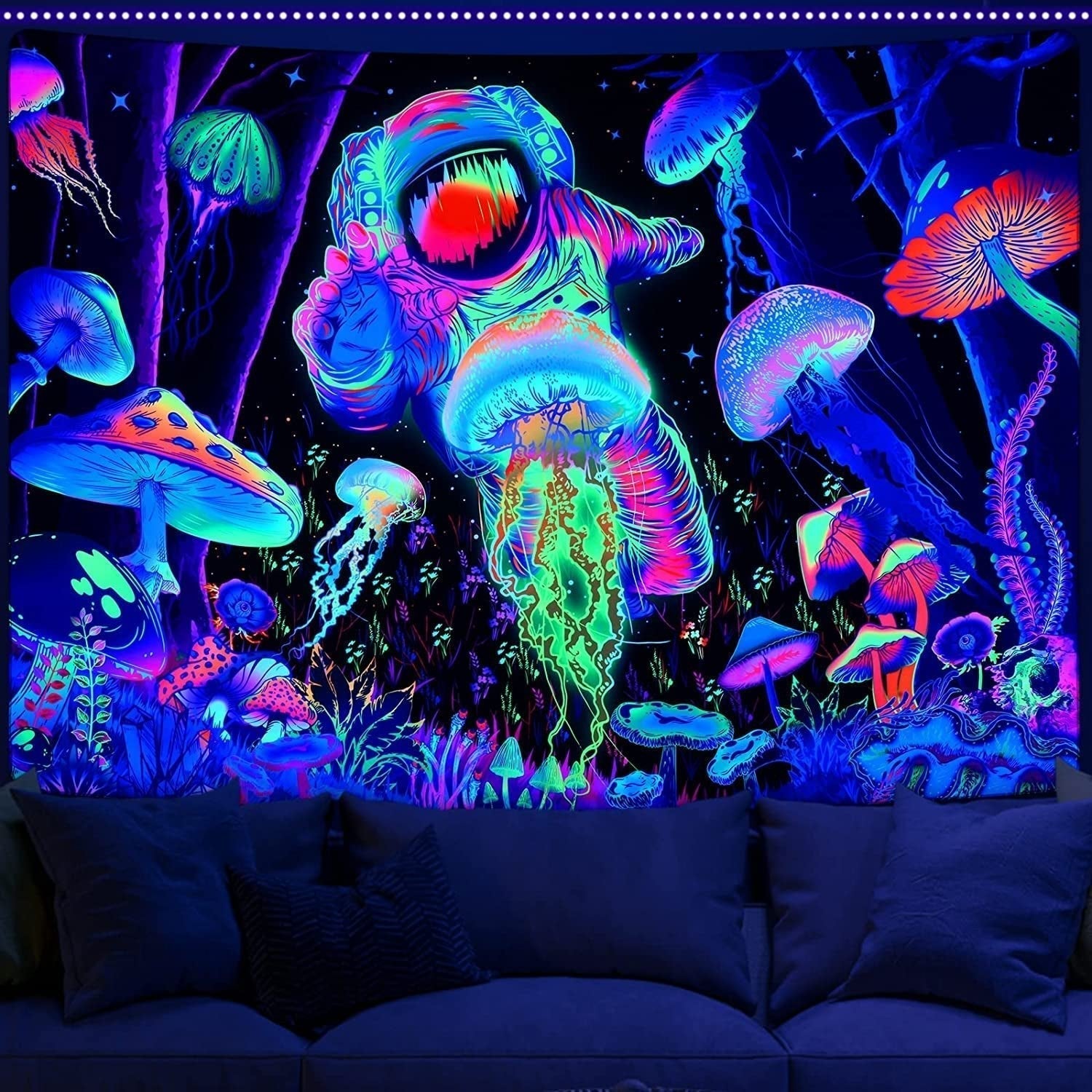Gobeläng alishomtll svart ljus abstrakt väggkonst Hem - Tillbehör och dekorationer Naty Shop Multi 150L X 130B Cm