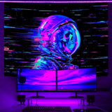 Gobeläng alishomtll fluorescerande skalle astronaut svart ljus Hem - Tillbehör och dekorationer Naty Shop