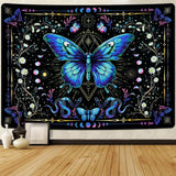 Gobeläng alishomtll fjäril månfas blommig tusensköna svart Hem - Tillbehör och dekorationer Naty Shop Multi 210L X 150B Cm
