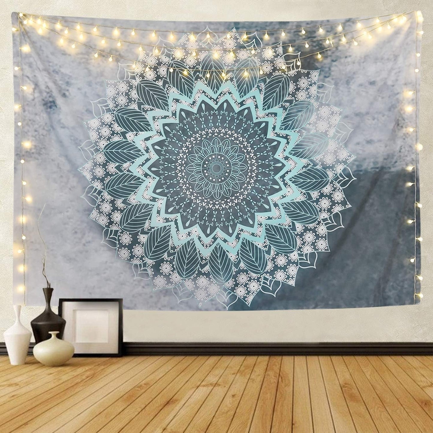 Gobeläng alishomtll indisk mandala yoga hippieduk Hem - Tillbehör och dekorationer Naty Shop 1 mandala (grå+blå) 235L X 235B Cm