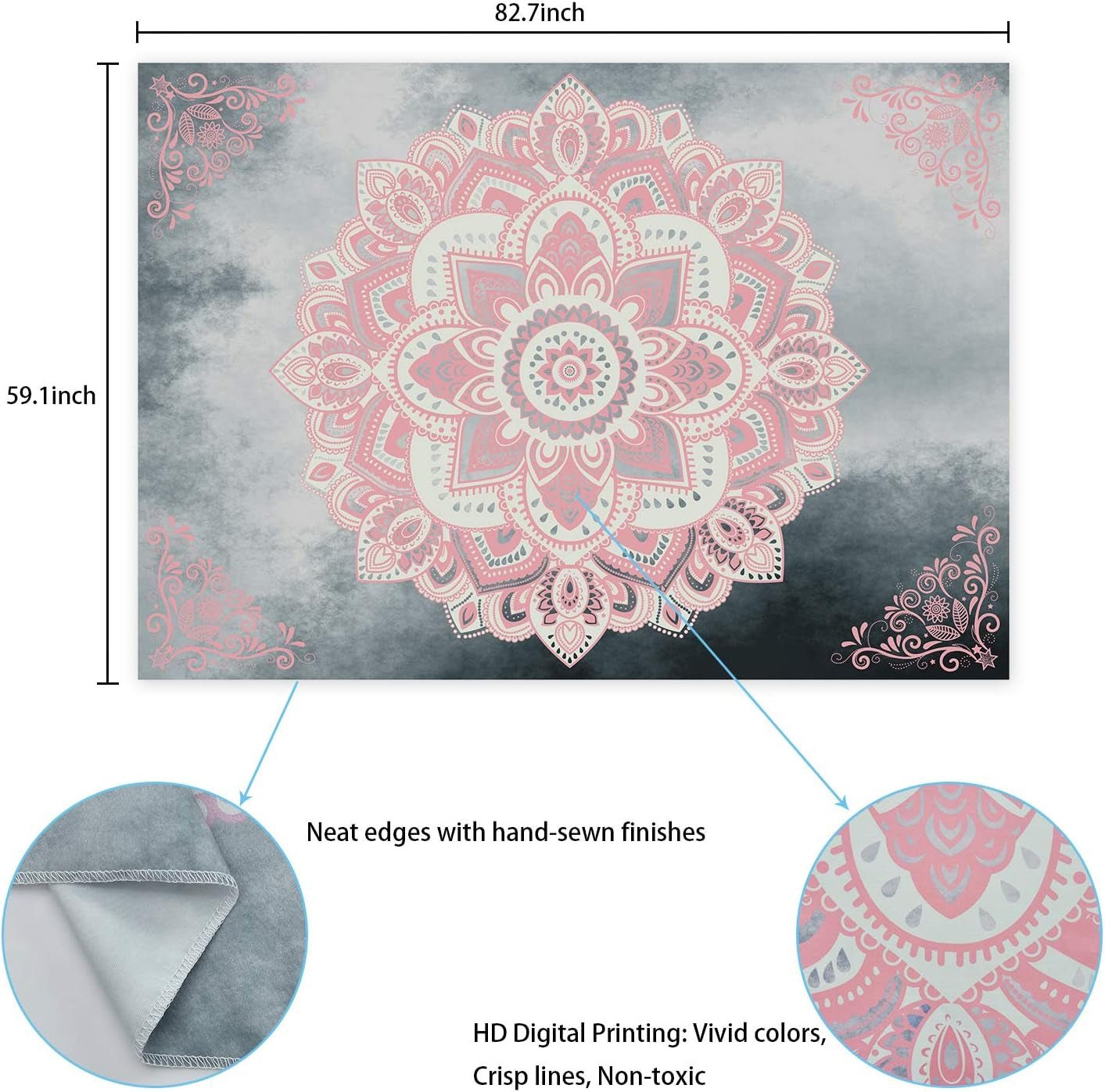 Gobeläng alishomtll mandala Indisk bohemisk canvas Hem - Accessoarer och dekorationer Naty Shop