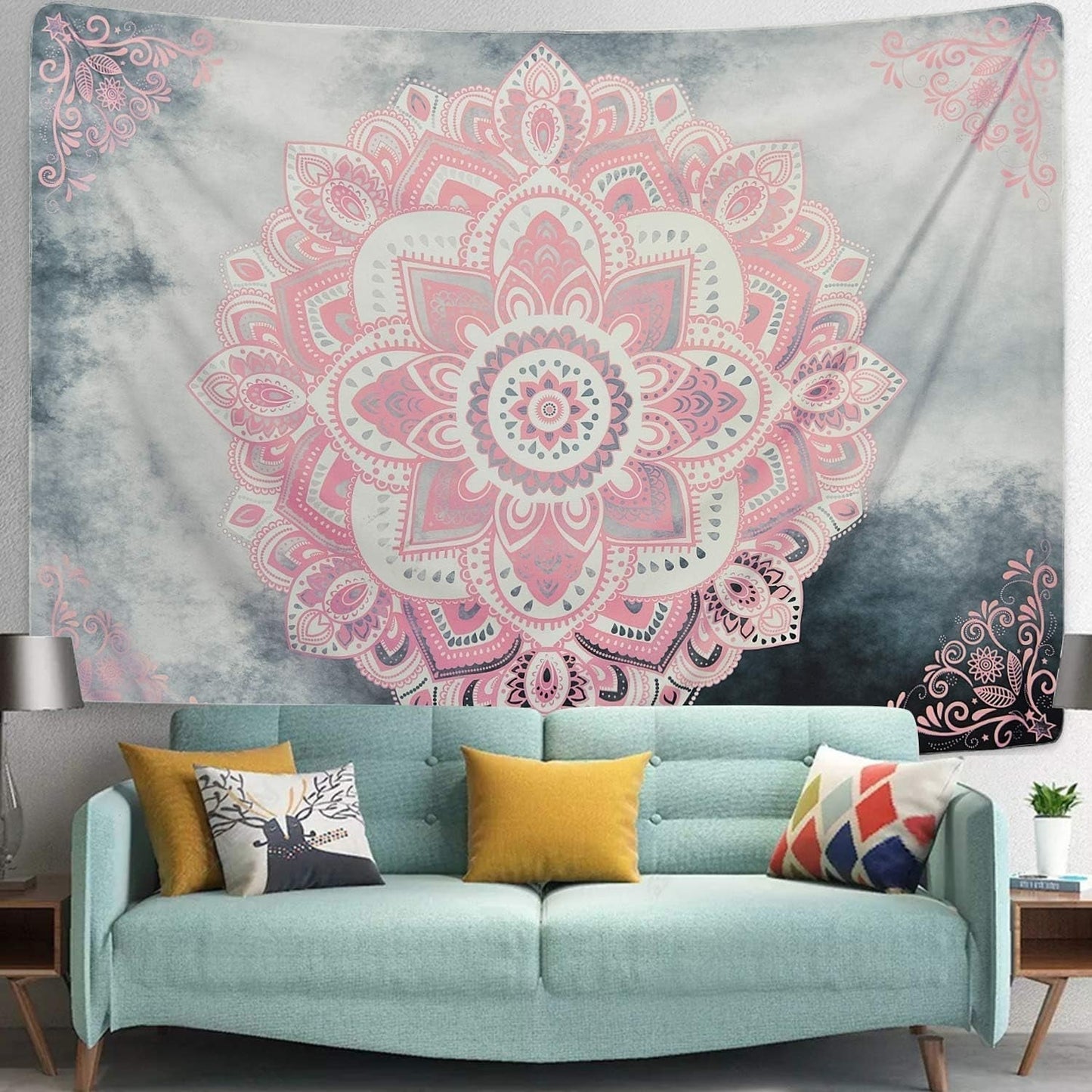 Gobeläng alishomtll mandala Indisk bohemisk canvas Hem - Accessoarer och dekorationer Naty Shop