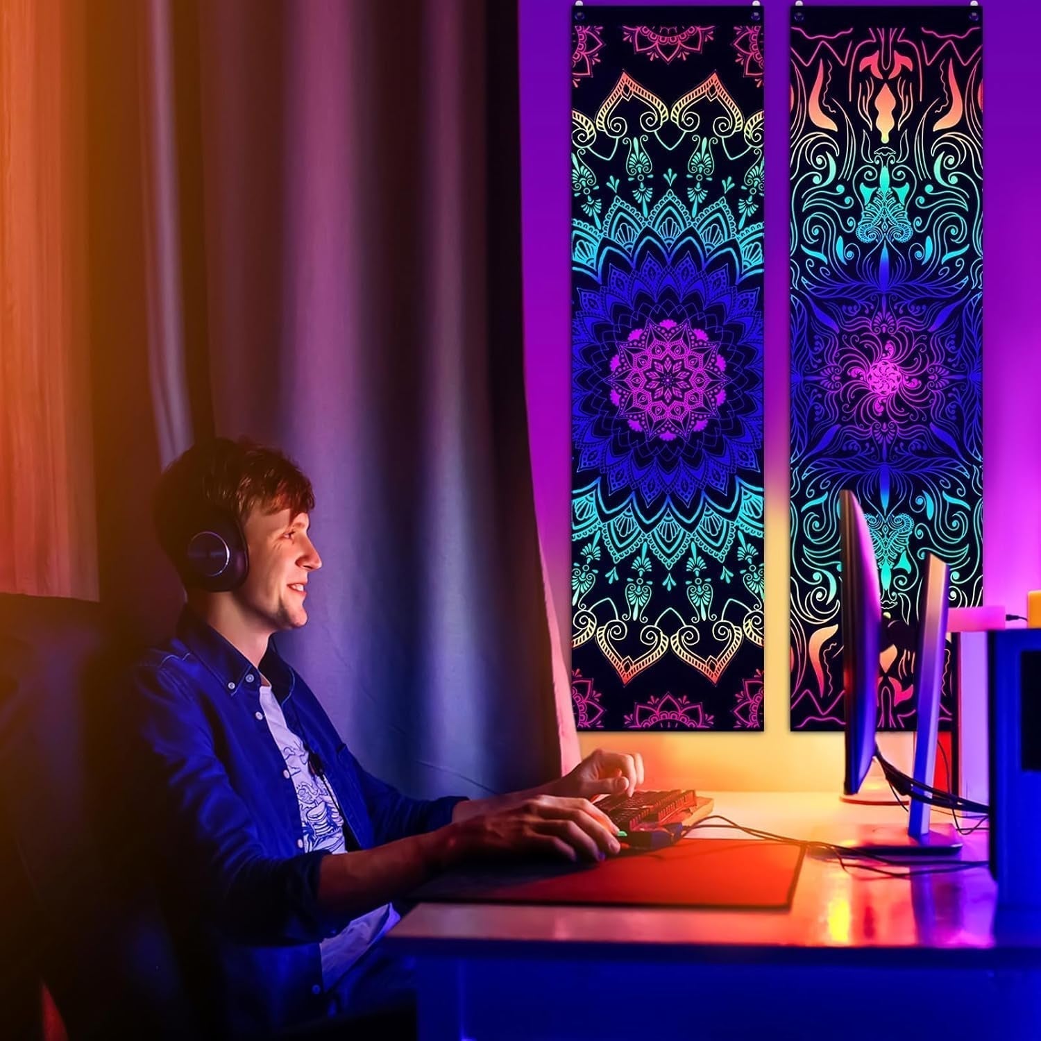 Gobeläng alishomtll pack mandala reaktiv bohemisk vertikal Hem - Tillbehör och dekorationer Naty Shop