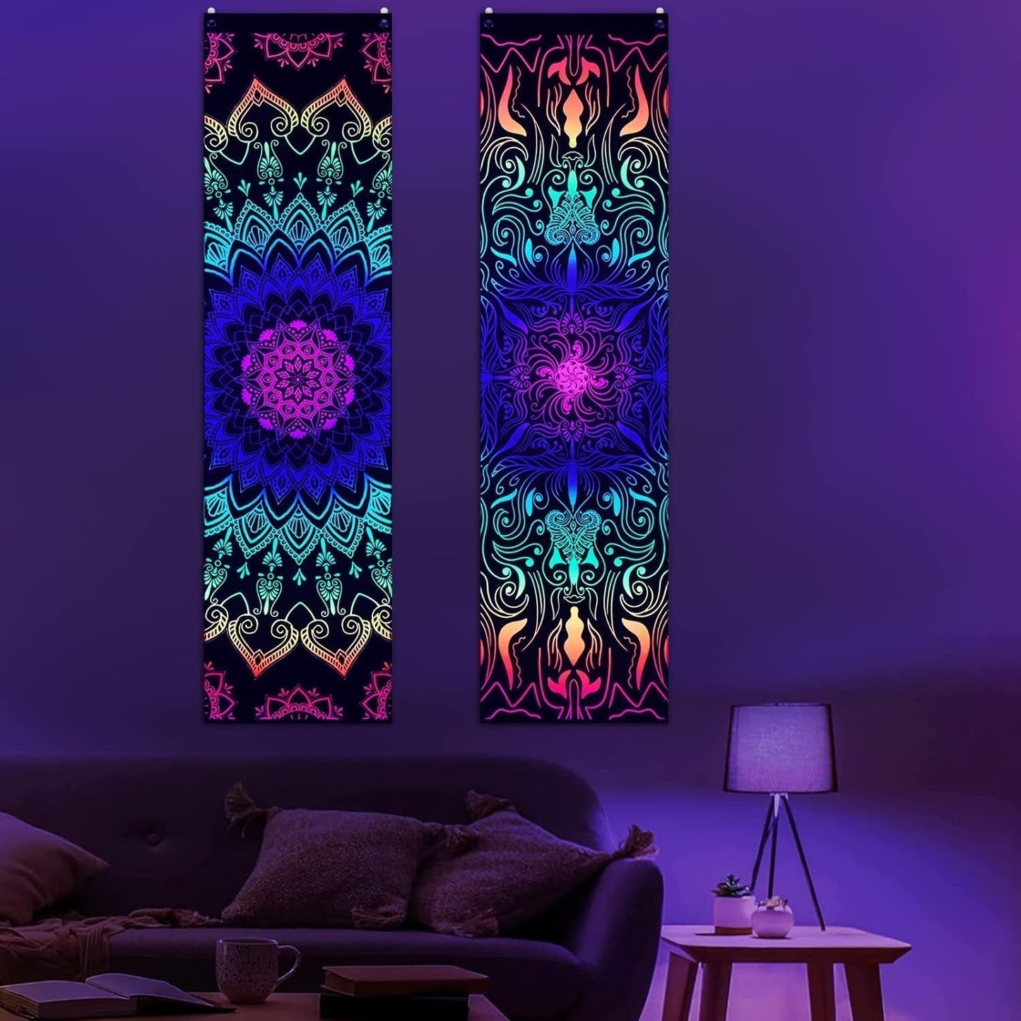 Gobeläng alishomtll pack mandala reaktiv bohemisk vertikal Hem - Tillbehör och dekorationer Naty Shop 2 förpackningar 120X32,5 cm