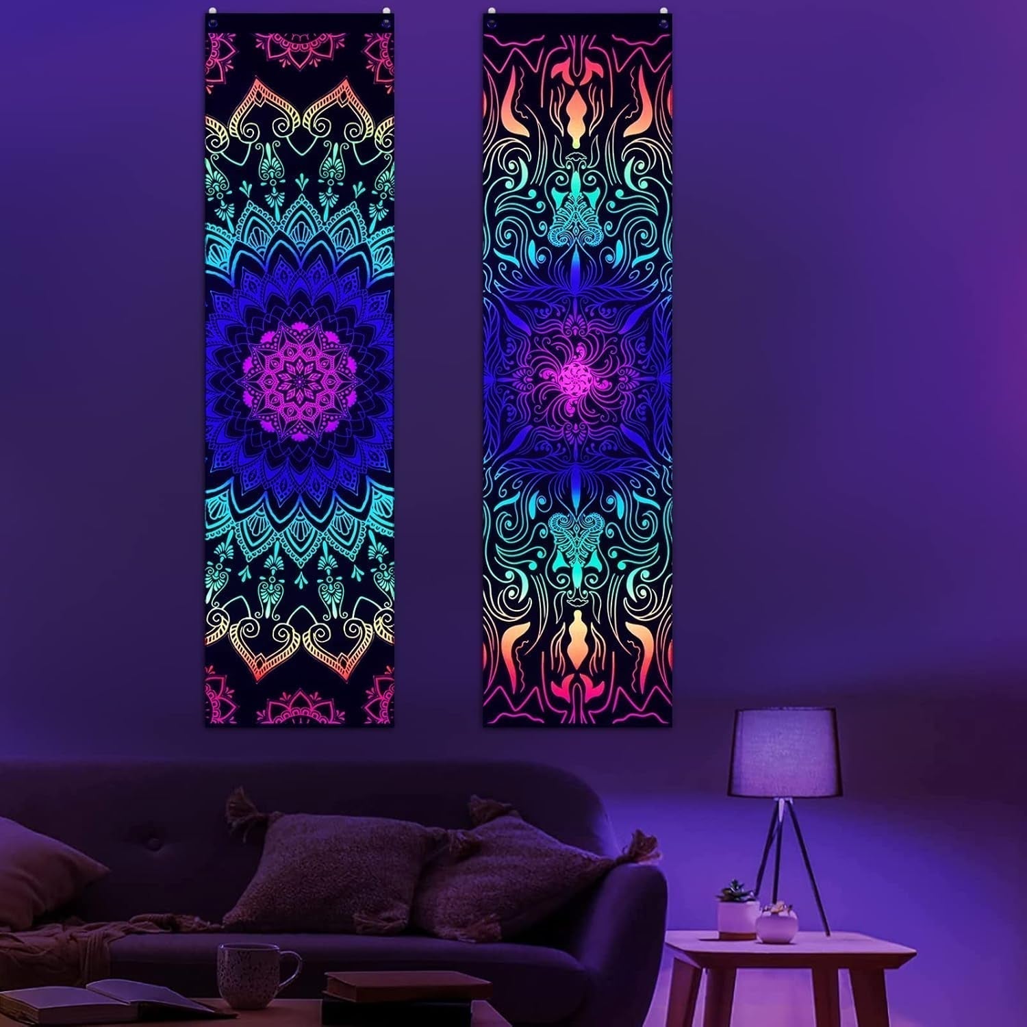 Gobeläng alishomtll pack mandala reaktiv bohemisk vertikal Hem - Tillbehör och dekorationer Naty Shop 2 förpackningar 120X32,5 cm