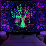 Gobeläng alishomtll trädliv fluorescerande sol och måne Hem - Tillbehör och dekorationer Naty Shop Multi 210L X 150B Cm