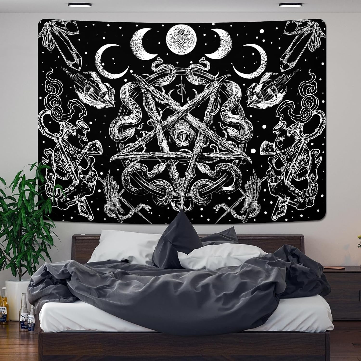 Gobeläng alishomtll witchy snake estetisk gotisk pentagram vägg Hem - Tillbehör och dekorationer Naty Shop
