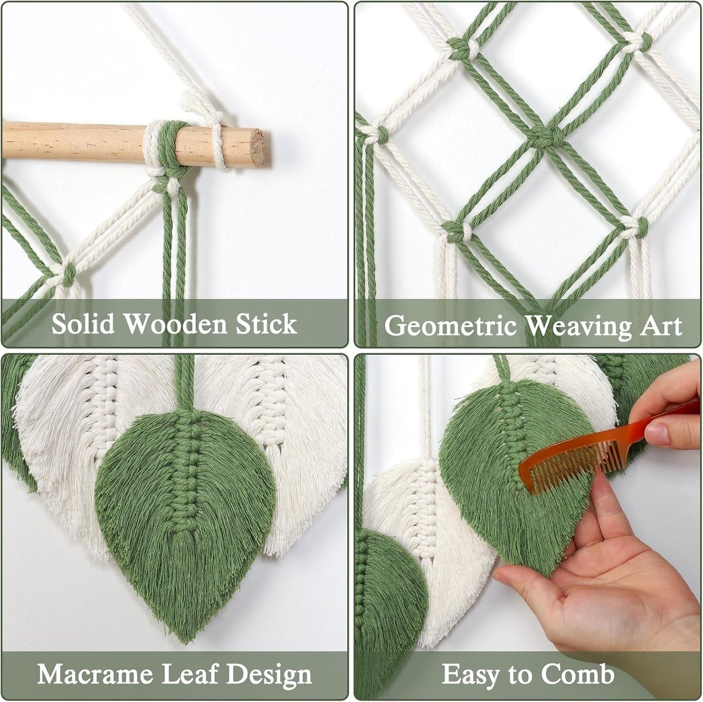 Gobeläng astnic gobeläng vävda gröna blad Hem - Tillbehör och dekorationer Naty Shop