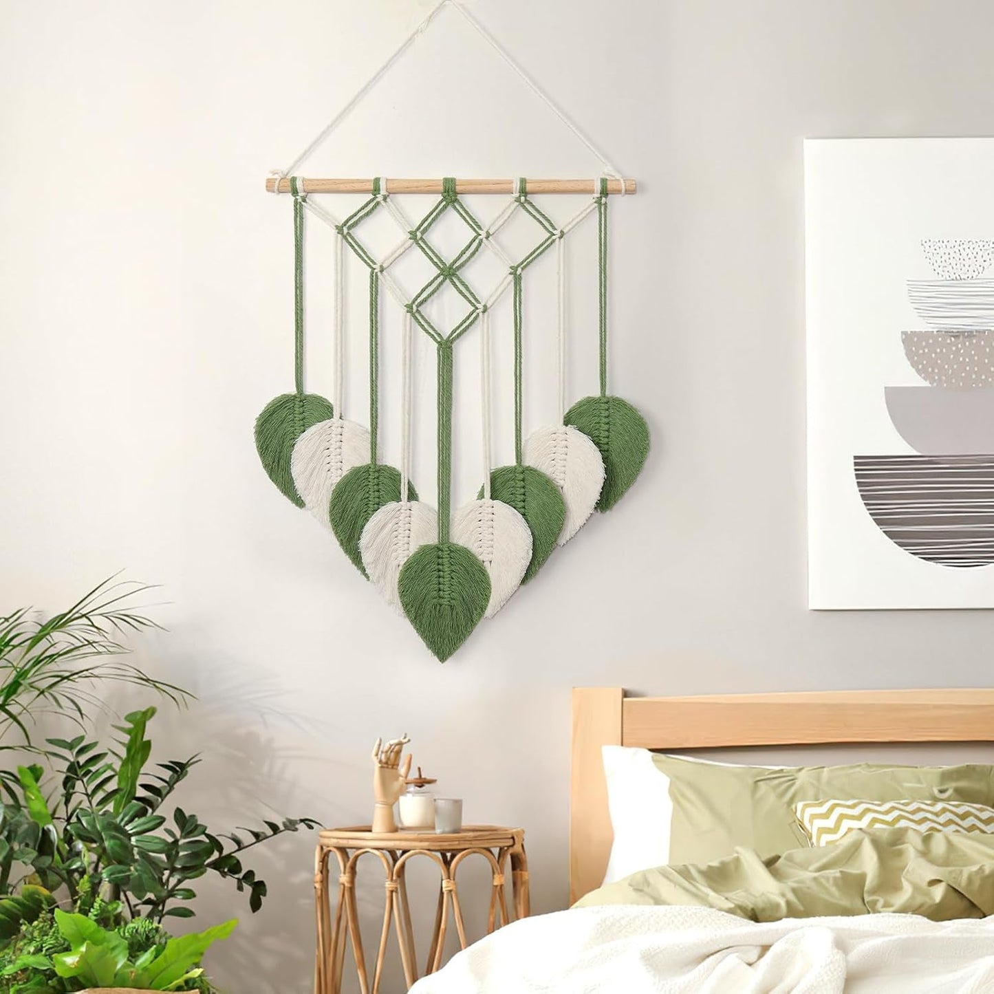 Gobeläng astnic gobeläng vävda gröna blad Hem - Tillbehör och dekorationer Naty Shop