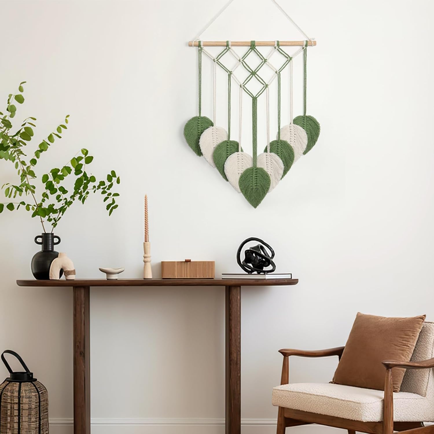 Gobeläng astnic gobeläng vävda gröna blad Hem - Tillbehör och dekorationer Naty Shop