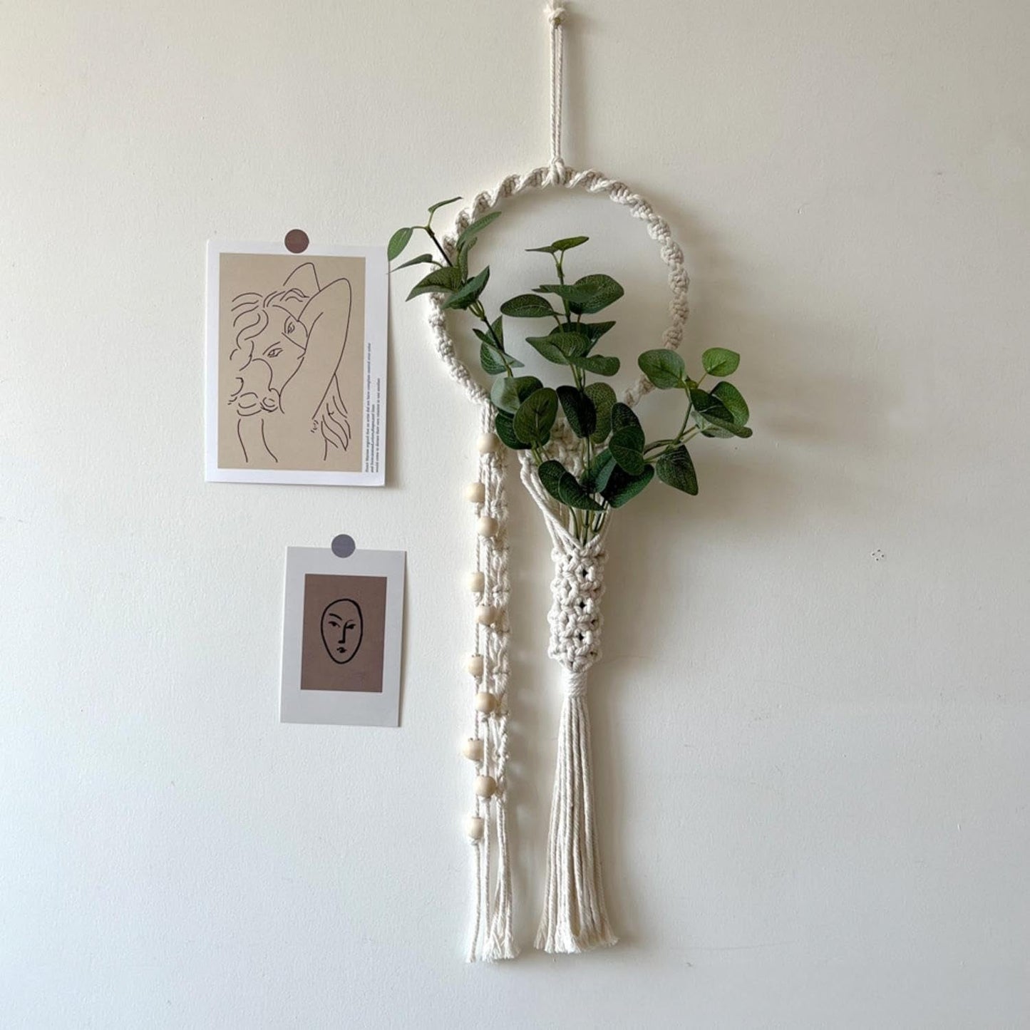 Gobeläng avoik vävd vägghängande dekoration chic Hem - Tillbehör och dekorationer Naty Shop Beige