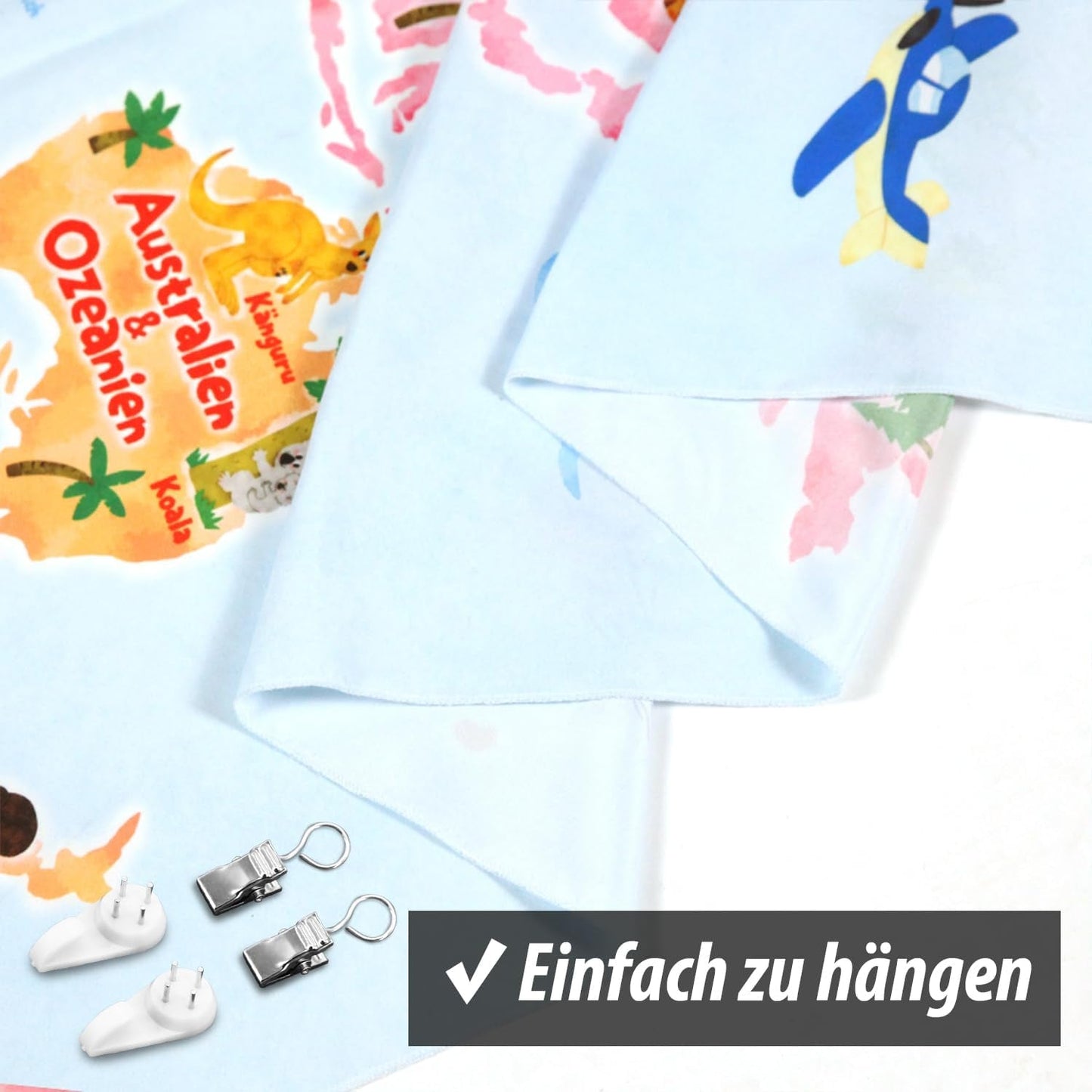 Bashom gobeläng tysk djurvärldskarta för barn Hem - Accessoarer och dekorationer Naty Shop