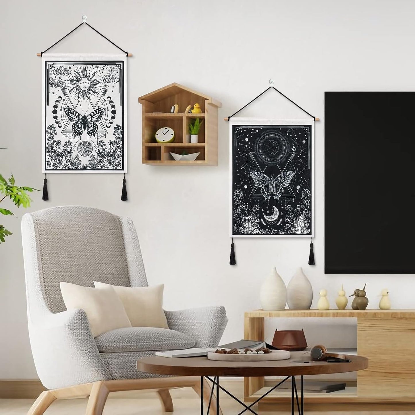 Gobeläng betyfoy bitar små gobelänger paljetter sun moon Hem - Tillbehör och dekorationer Naty Shop