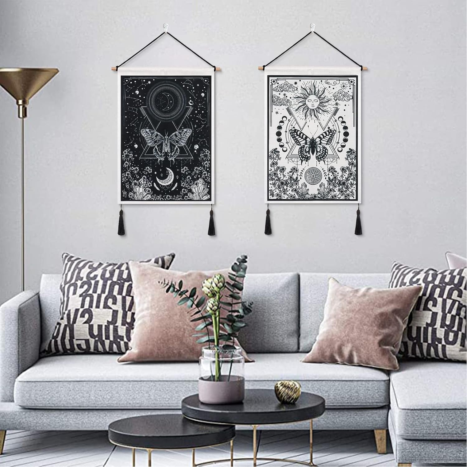 Gobeläng betyfoy bitar små gobelänger paljetter sun moon Hem - Tillbehör och dekorationer Naty Shop