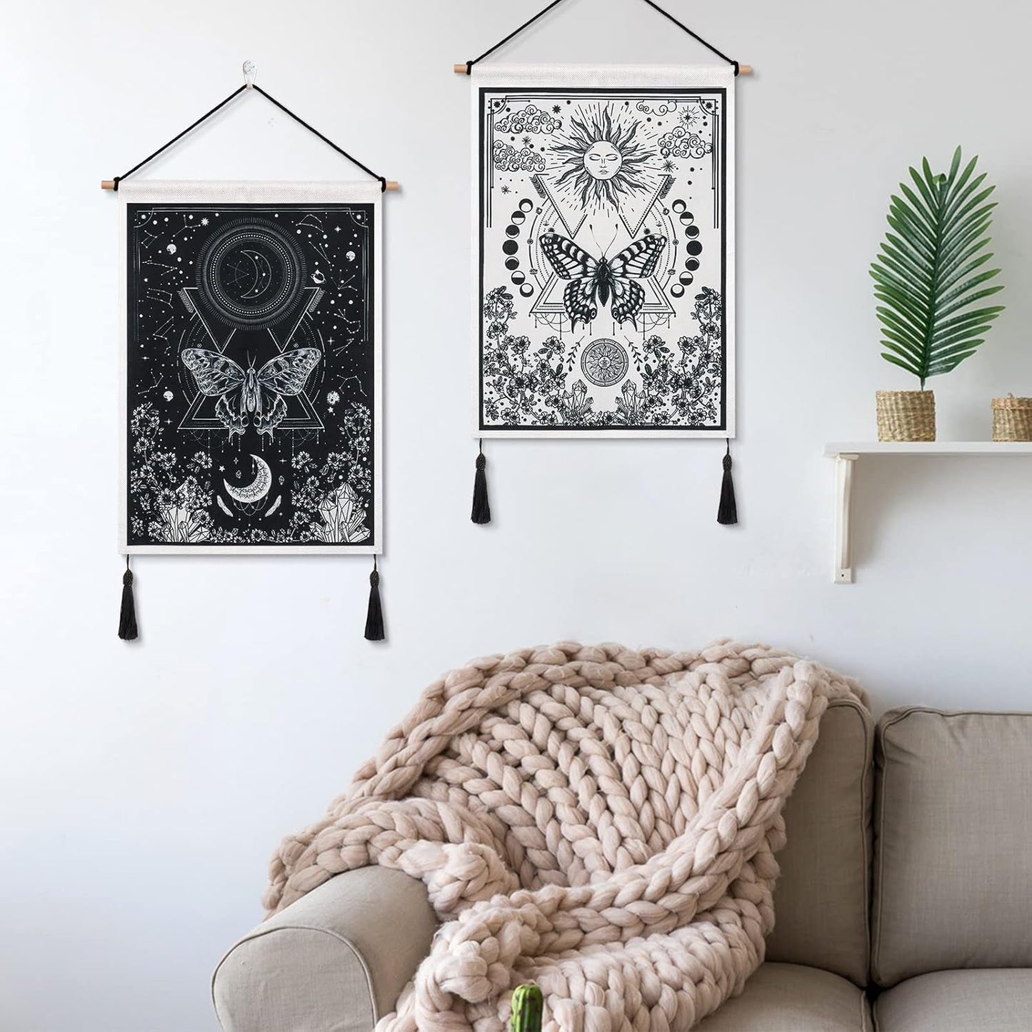 Gobeläng betyfoy bitar små gobelänger paljetter sun moon Hem - Tillbehör och dekorationer Naty Shop