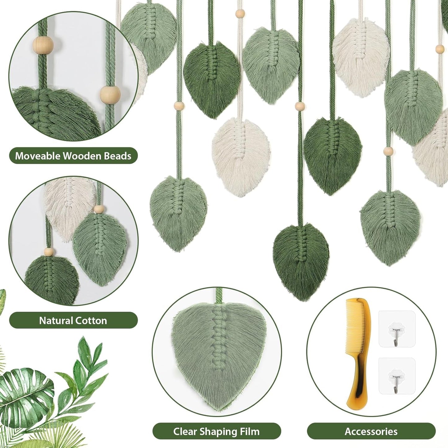 Gobeläng betyfoy vägghängande stora deco blad Hem - Accessoarer och dekorationer Naty Shop