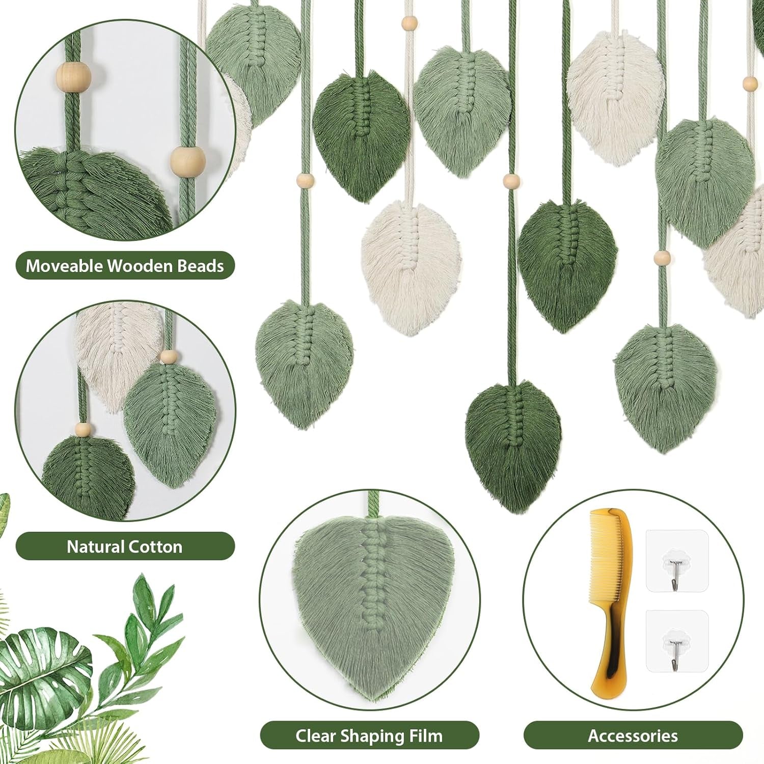 Gobeläng betyfoy vägghängande stora deco blad Hem - Accessoarer och dekorationer Naty Shop
