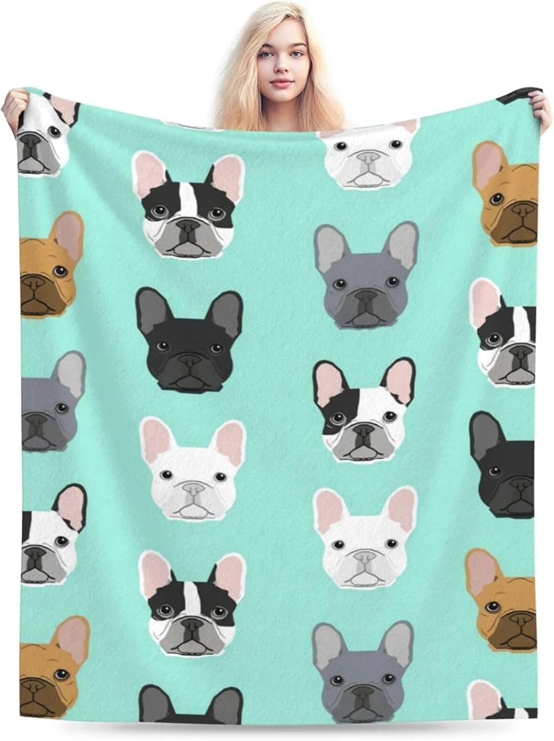 Fransk bulldoggobeläng med motiv tryckt framför huset - Accessoarer och dekorationer Naty Shop
