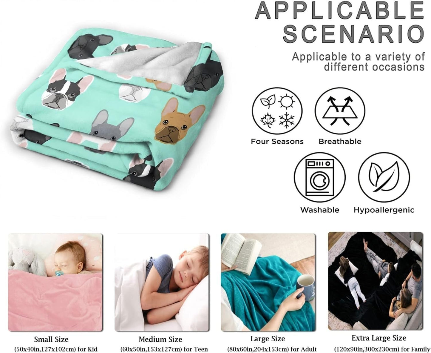 Fransk bulldoggobeläng med motiv tryckt framför huset - Accessoarer och dekorationer Naty Shop