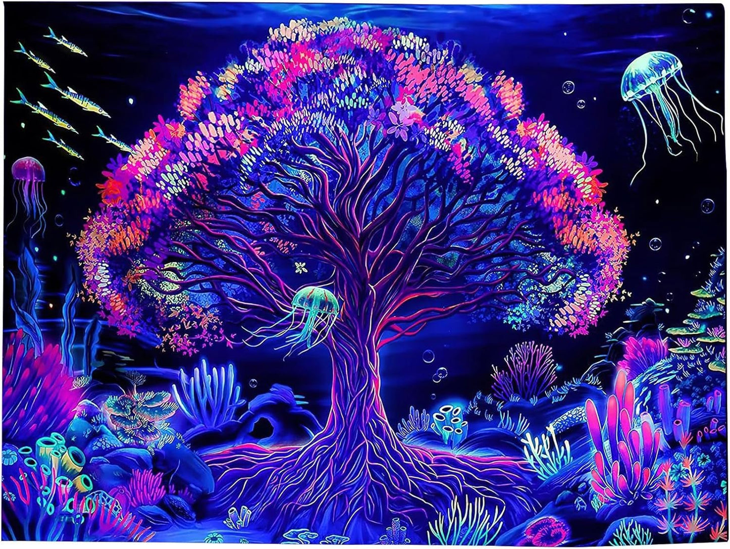 Tapestry life tree mandala fluorescerande Hem - Tillbehör och dekorationer Naty Shop Standardtitel