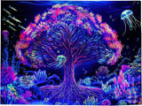 Tapestry life tree mandala fluorescerande Hem - Tillbehör och dekorationer Naty Shop Standardtitel
