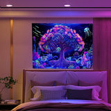 Tapestry tree of life fluorescerande mandala Hem - Accessoarer och dekorationer Naty Shop