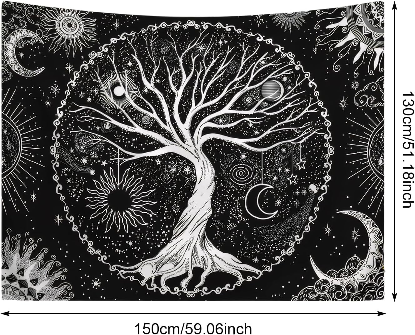 Life tree gobeläng solmåne Casa - Accessoarer och dekorationer Naty Shop