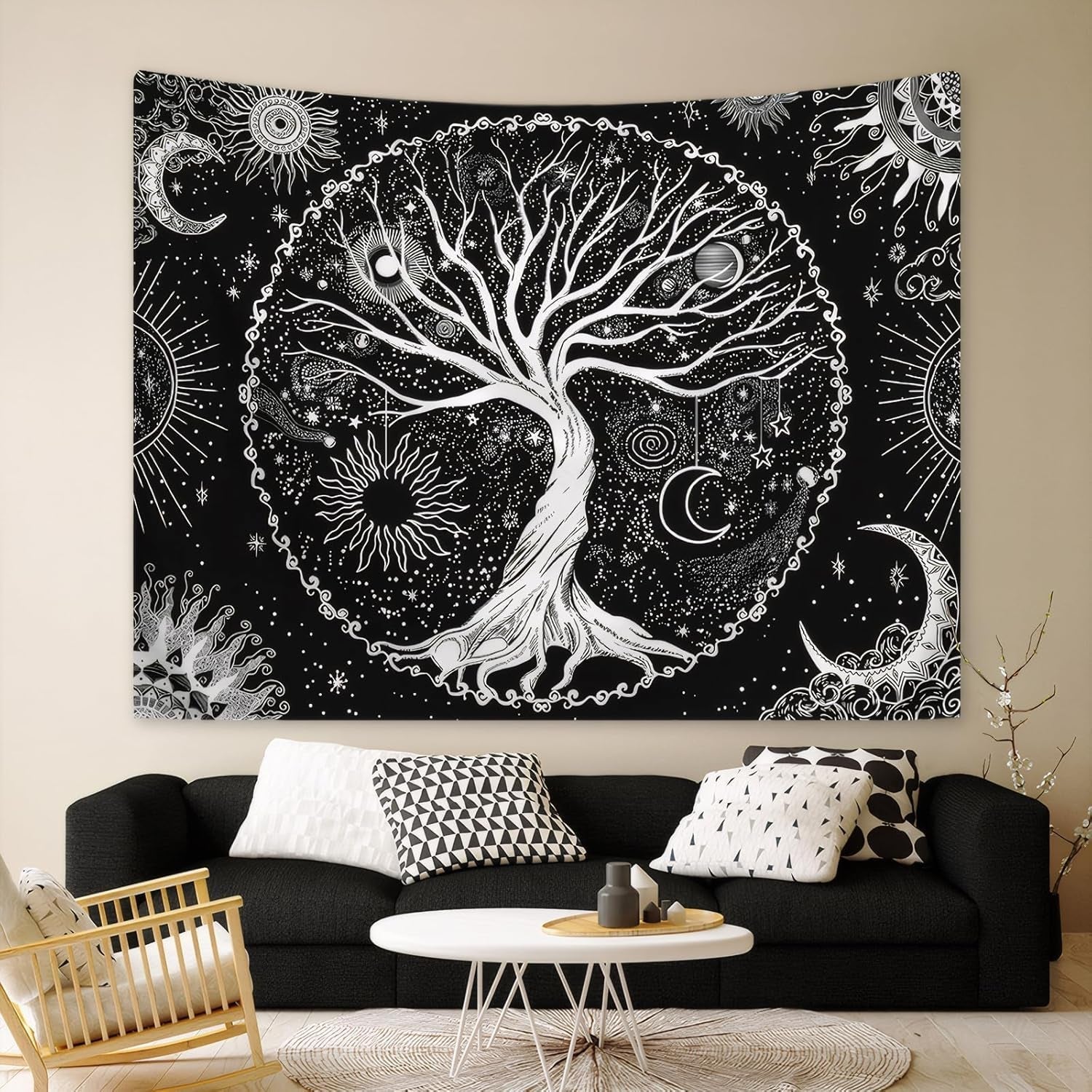 Life tree gobeläng solmåne Casa - Accessoarer och dekorationer Naty Shop
