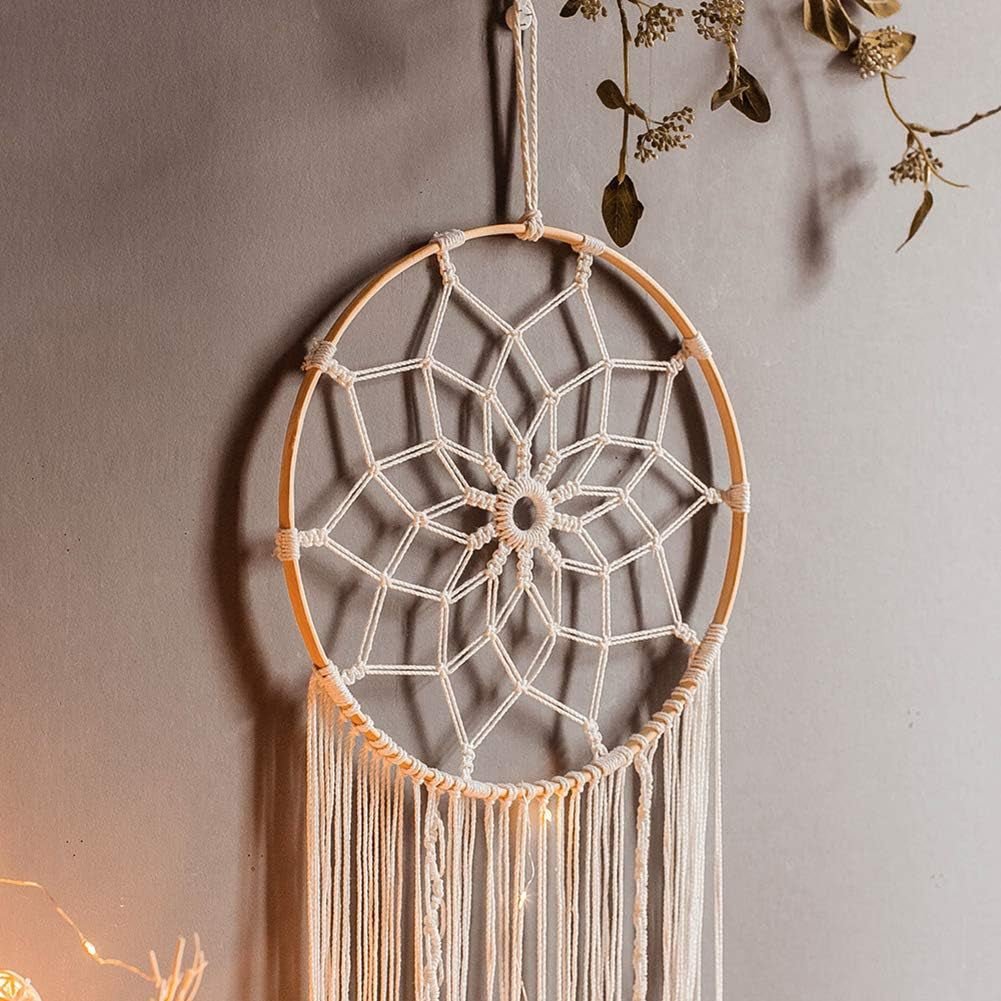 Gobeläng deco drömfångare vävd vit väggdekoration Hem - Accessoarer och dekorationer Naty Shop