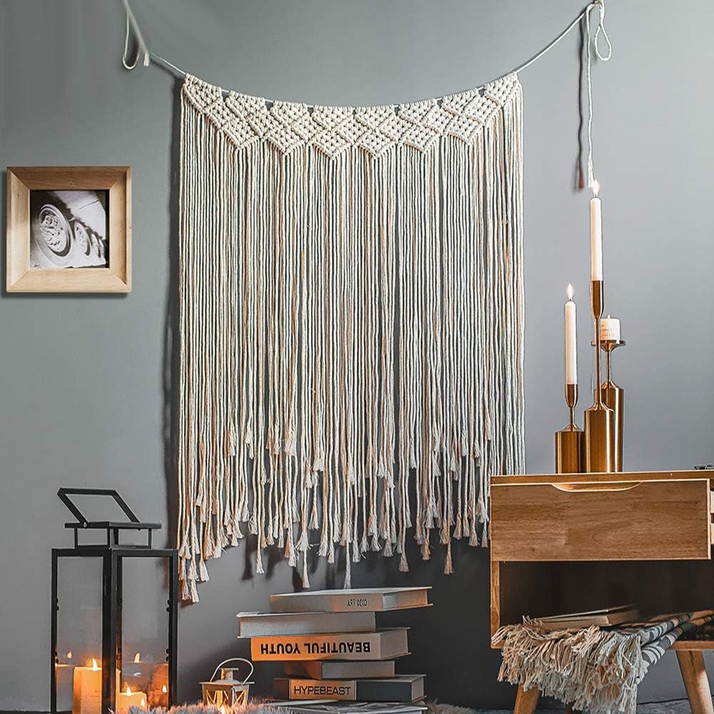 Deco gobeläng drömfångare vävd vit väggdekoration Hem - Tillbehör och dekorationer Naty Shop Fringegardin