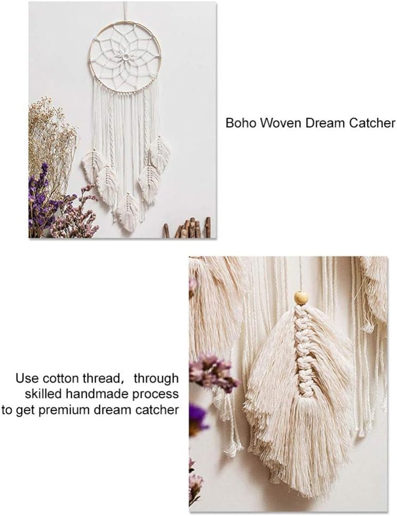 Gobeläng deco drömfångare vävd vit väggdekoration Hem - Accessoarer och dekorationer Naty Shop